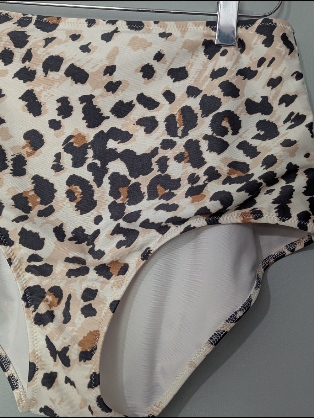 Aerie Women's Leopard Print High-waisted Bikini Bottoms - Picture 3 of 9